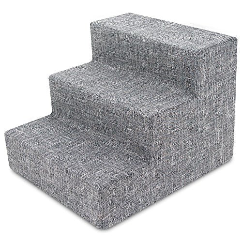 Dog Stairs & Steps (Ash Gray Linen / H: 13.5 Inches)