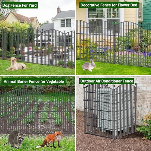 10 Panel No Dig Decorative Garden Fence 40" H x 23.6'L Outdoor Dog Barrier (40 in(H) X 23.6 ft(L))