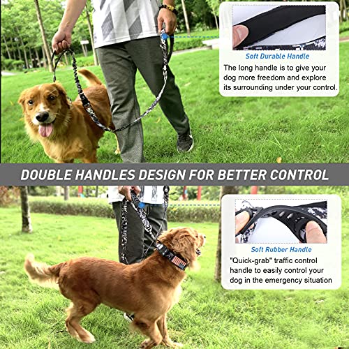 Tactical Bungee Shock Absorbing No Pull Strong Dog Leash (ACU)