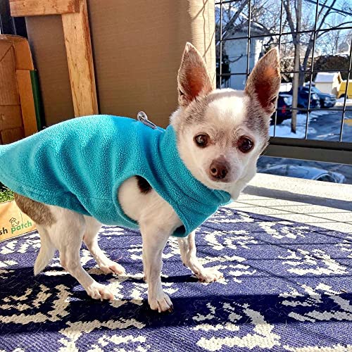 Fleece Vest Dog Sweater (Turquoise / Small (Around 6-lb))