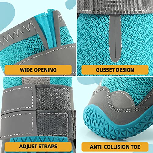 Dog Boots for Large Dogs (Blue / Width 1.96 Inch)