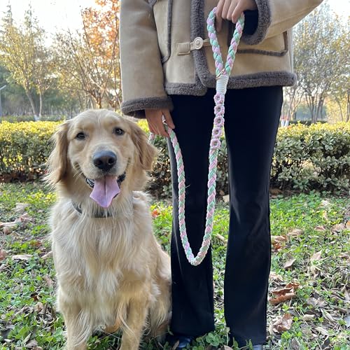 5FT Braided Cotton Rope Leash for Small (Spring Blossom)