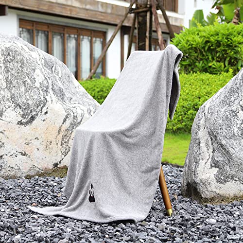 Extra Large Dog Towels for Drying Dogs 3 Pack (Green and Brown and Grey / XL-55" * 36")