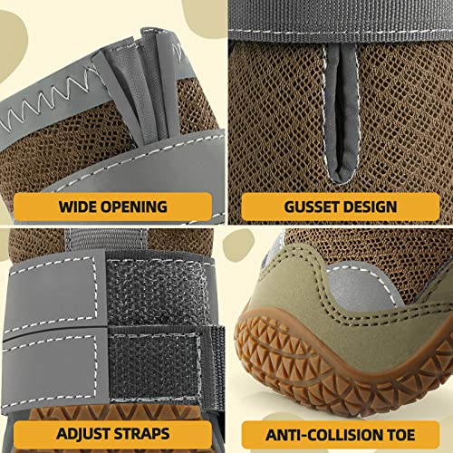 Dog Boots for Large Dogs (Army Green / Width 2.75 Inch)