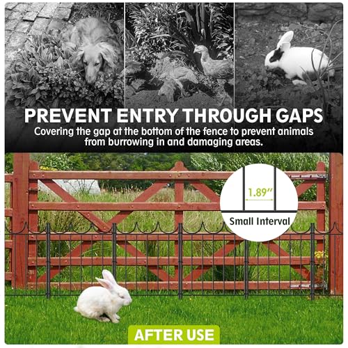 Decorative Garden Fence (10 Panels-24in(H)x10.4ft(L))