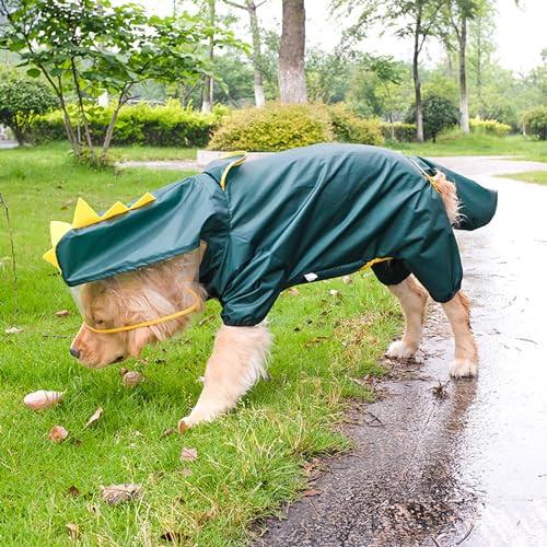 Dog Raincoat Tail Protect Legs Cover Dinosaur Cosplay Raincoat Costume Cute Animals Pattern Raincoat Jacket for Medium Large Dogs 6XL (6XL-Back<24'' For 55-66lb dogs / Dinosaur)