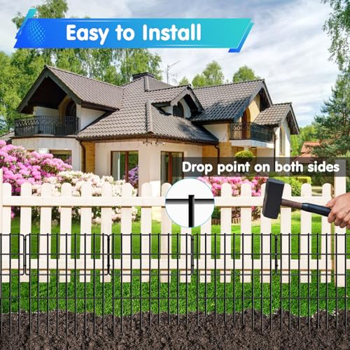 26 Panels No Dig Fence (Black / 26 Panels, 28ft(L) x 17in(H))