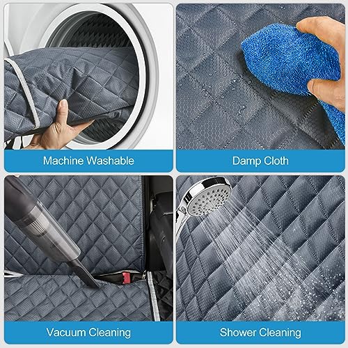 Grey Dog Car Seat Cover for Back Seat (Gray / ISOFIX Large)