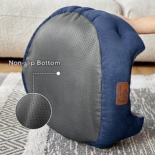 Small Dog Bed Washable (25"L x 21"W x 8"Th / Navy)