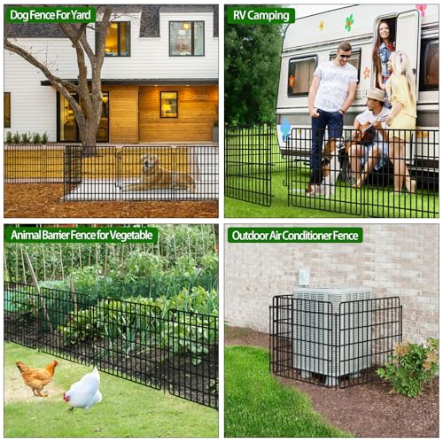 10 Panels Garden Fencing Animal Barrier with Lock (24in(H))