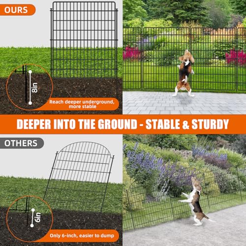 15 Panels No Dig Fence (Black / 15 Panels 32 in(H) X 36.2 ft(L))