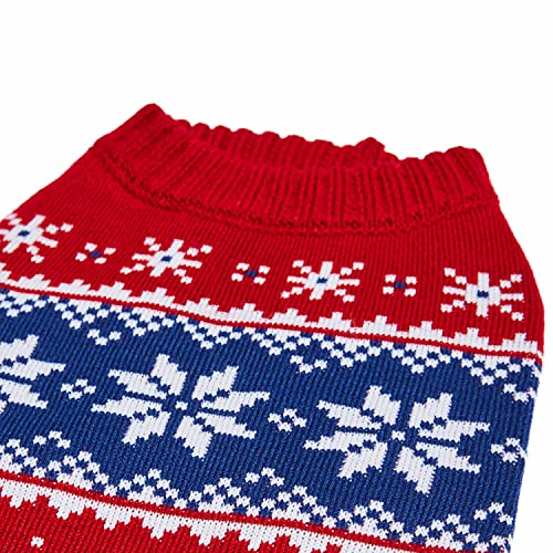 Christmas Snowflake Dog Sweater in Festive Red (16 inch (Pack of 1) / Snowflake - Festive Red)