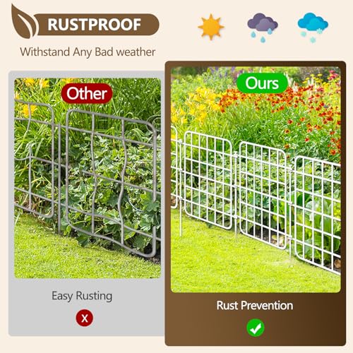 30ft x 17in Garden Fence Animal Barrier (White / 28 Panels, 30ft x 17in)