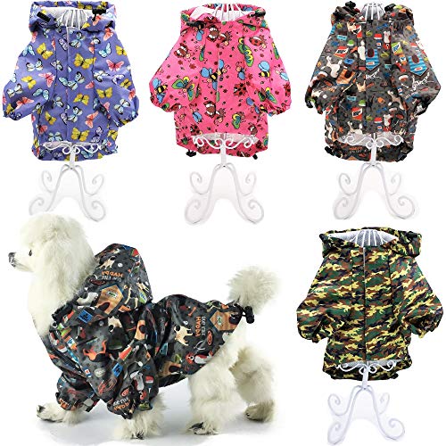 for Small Pet Cat Dog Raincoat Hoodie Coat Waterproof Rain Jacket Rainwear (PINK / L: Chest - 20", Length - 16")