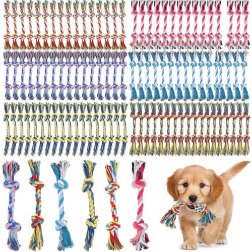 100 Pcs Knot Rope Dog Toys Multi Color