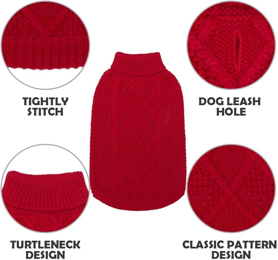 Turtleneck Dog Sweater (X-Large / Red)
