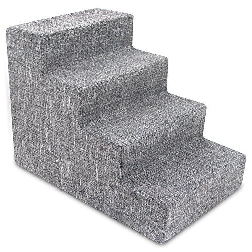 Dog Stairs & Steps (Ash Gray Linen / H: 18 Inches)