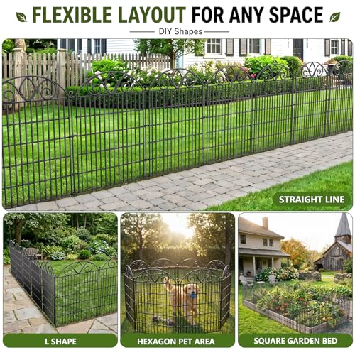 No Dig Garden Fence Outdoor for Yard (28 in(H) X 9.8 ft(L))