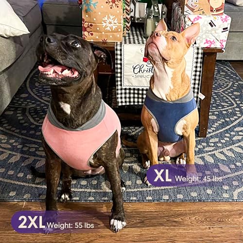 2 Pack Fleece Dog Sweater Pullover Lightweight Reflective Jacket (XX-Large / 2# Navy & Grey)
