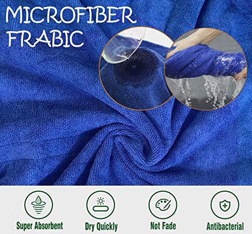 Dog Bathrobe Towel Dog Drying Coat Microfiber Absorbent Fast Drying Robes (Blue / Large)