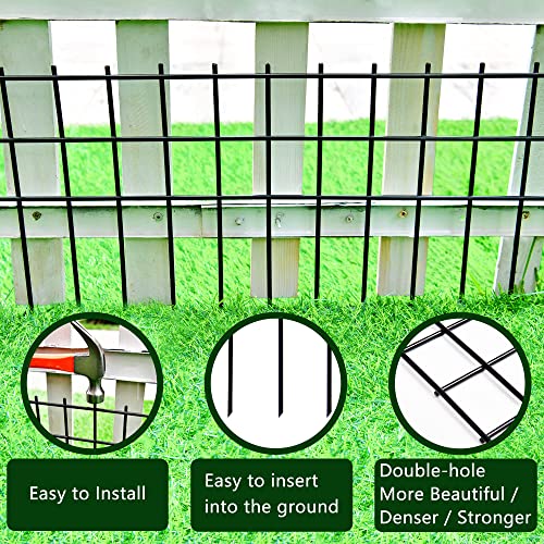 Animal Barrier Fence No Dig (Triple-Wire 15 Pack 24×15 Inch Black)
