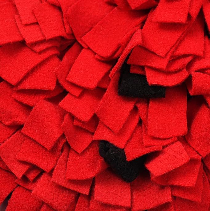 Ferret Cats Snuffle Mat Fleece Foraging Mats Interactive Feeding Toy Small Animal Rabbit Guinea Pig Rat Hamster Anti Slip Treat Dispenser Slow Feeder (Strawberry)