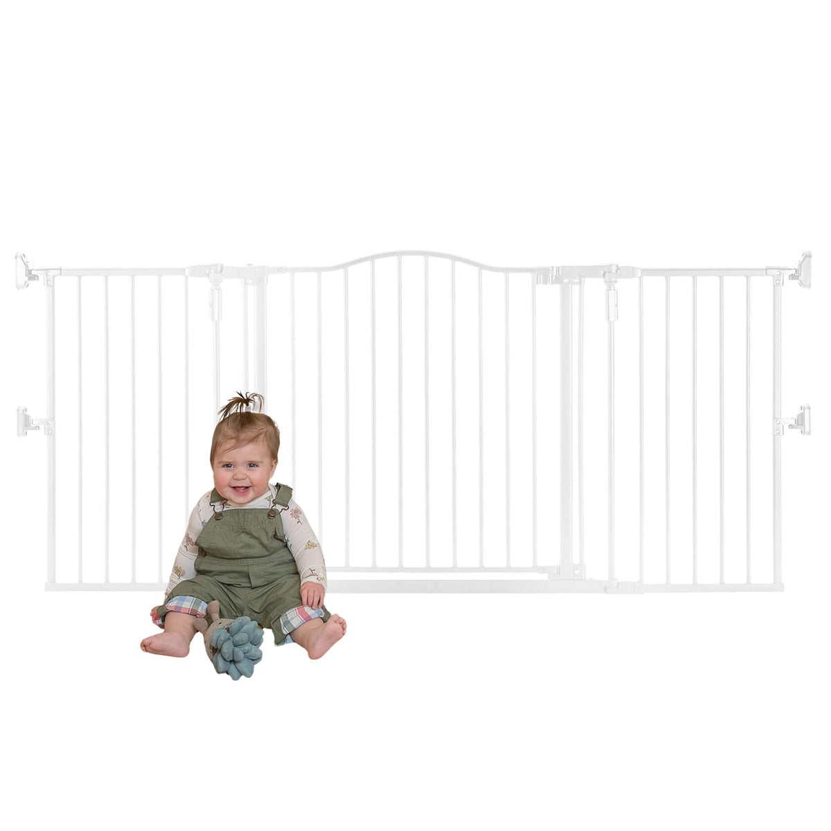 Deluxe Décor Universal Fit Safety Gate (White / 72" Wide)