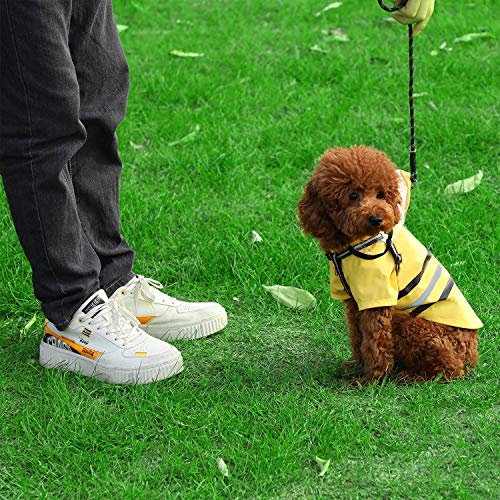 Reflective Dog Raincoat Dog Rain Jacket with Hood Lightweight Waterproof Rain Coat for Puppies (X-Small / Yellow)