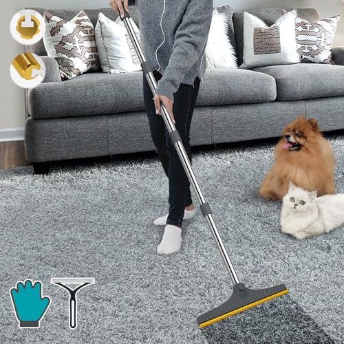 Carpet Rake for Pet Hair Removal (Gray)