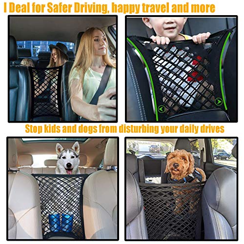 Dog Car Net Barrier with Mesh Organizer (12 in × 14.5 in)