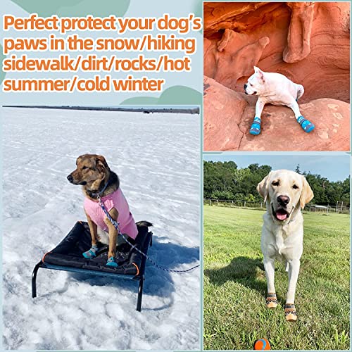 Dog Boots for Large Dogs (Leopard Print / Width 1.77 Inch)