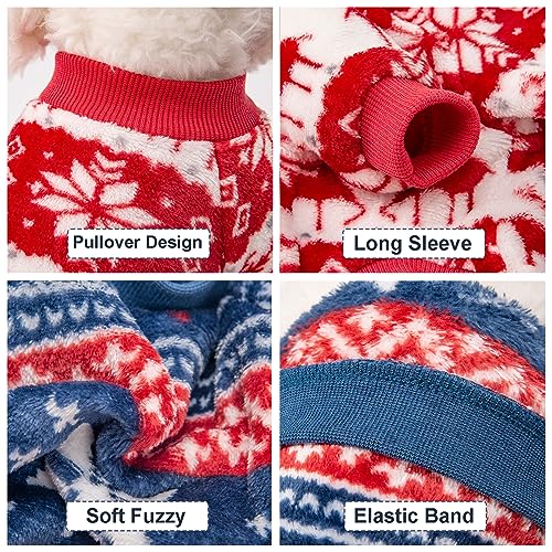 2 Pack Dog Sweaters (X-Large / Xmas Red+Xmas Blue)