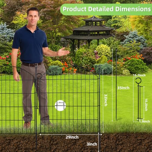 Decorative Garden Fence (Black / 32 in(H))