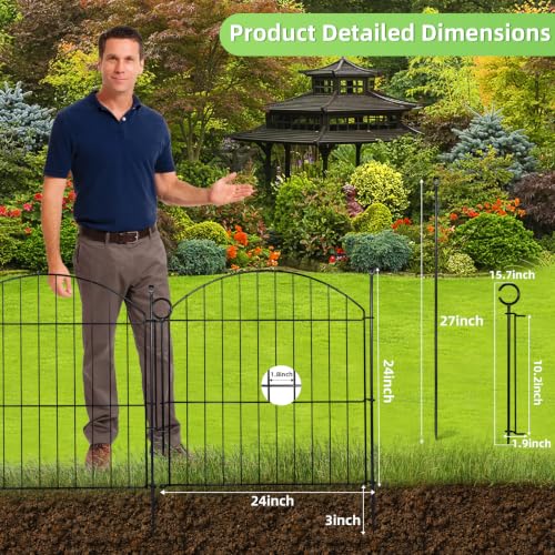 Decorative Garden Fence (Black / 24 in(H))