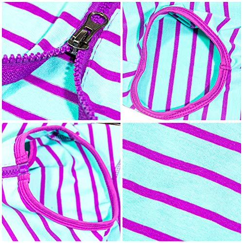 Dog’s Recovery Suit Post Surgery Shirt for Female Male Dog (4xl / purple stripe)