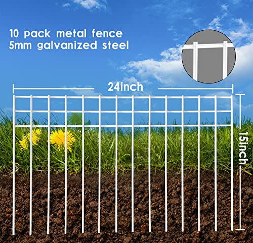24x15 inch No Dig Animal Barrier Fence (10 pack 24x15-inch white)