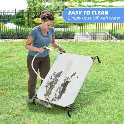Raised Dog Bed for Small Dogs (36.5"L x 22.5"W x 8.25"Th / Grey)