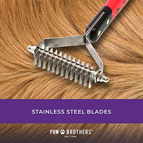 Paw Brothers 10 Blade Medium Dematting Undercoat Rake for Dogs and Cats (10 Blade Medium)
