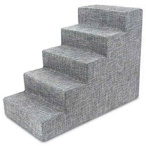 Dog Stairs & Steps (Ash Gray Linen / H: 22.5 Inches)