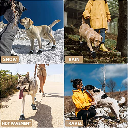 Dog Boots for Large Dogs (Black Pro / Width 1.96 in)