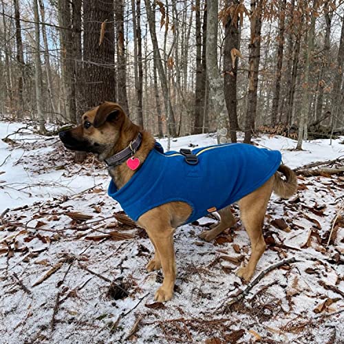 Zip Up Fleece Dog Sweater (Large chest (~20 in) / Blue)