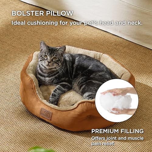 Small Dog Bed Washable (20"L x 19"W x 6"Th / Terracotta)