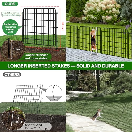 5 Panels Garden Fencing Animal Barrier with Lock (24in(H))