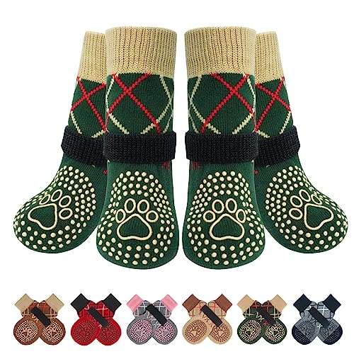 6PCS Dog Socks to Prevent Licking Paws for Hot (Green / S/M(Pack of 6))
