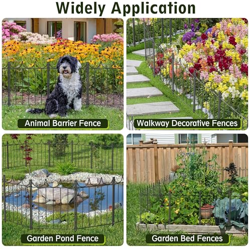 Decorative Garden Fence (10 Panels-24in(H)x10.4ft(L))