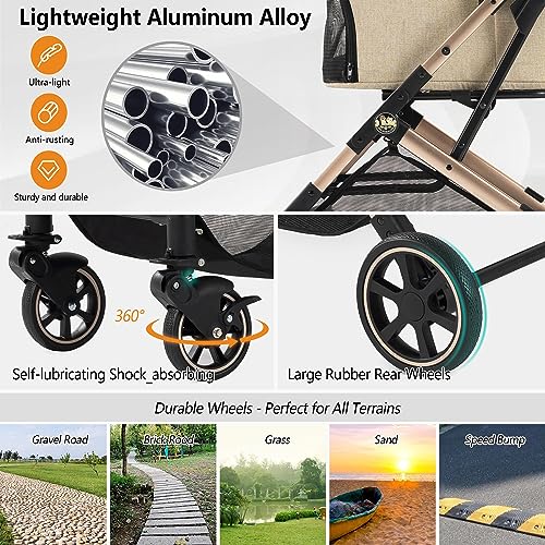 Medium Dog Stroller (Khaki)