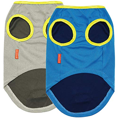 2Pack Dog Shirt for Small Dogs Soft Breathable T (Large (13-19lbs) / 5# Blue+Grey)