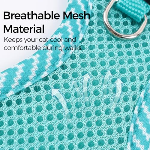 Cat Harness and Leash Set (Turquoise / Medium)