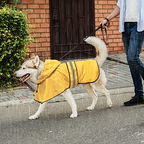 Reflective Waterproof Dog Raincoat (Large / Yellow)