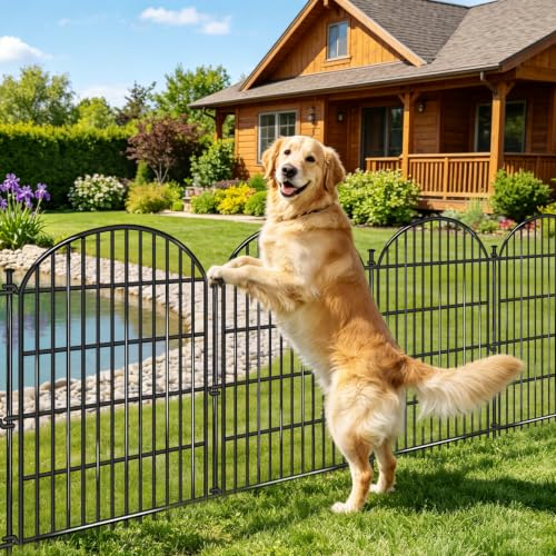 20 Panels No Dig Decorative Garden Fence (Black / 20 Panels, 44ft(L) x 33in(H))